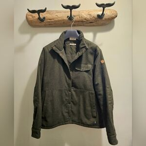 Fjallraven Olive Green Jacket with White Interior Label